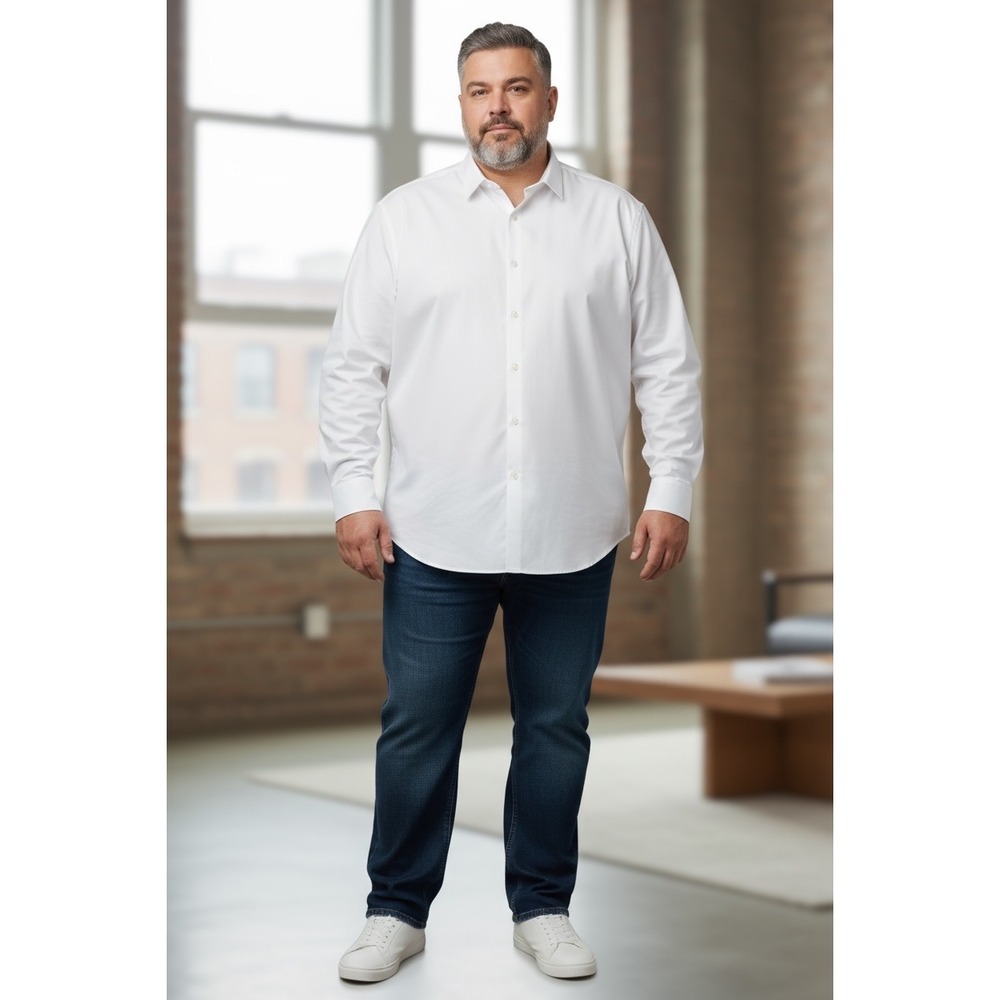UNTUCKit Las Cases WF Mens XX-Large White Wrinkle Free 100% Cotton Button Down